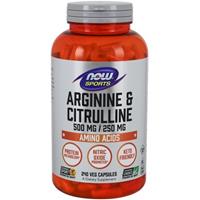 Arginine & Citrulline- 500/250 mg (240 Vegetarian Capsules) - Now Foods