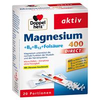 Doppelherz aktiv Magnesium 400 + B6 + B12 + Folsäure Direkt 20 Stück