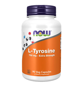 Now Foods L-Tyrosine 750mg, Extra Strength - 90 v-caps