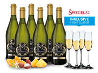 Probierpaket 6 Flaschen Prosecco Frizzante Senso della Vita inkl. 4 Sektgläser