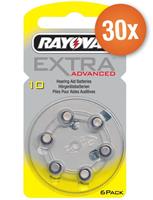 rayovac Voordeelpak  gehoorapparaat batterijen - Type 10 (geel) - 30 x 6 stuks + gratis batterijtester