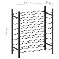 VidaXL Wijnrek voor 48 flessen metaal zwart