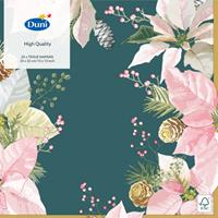 Duni servetten Gold Christmas 3-laags 33 x 33 cm blauw 20 stuks