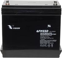 visionakkus Vision Akkus 6FM55DX Loodaccu 12 V 55 Ah Loodvlies (AGM) (b x h x d) 239 x 210 x 132 mm M6-schroefaansluiting Onderhoudsvrij, Cyclusbestendig
