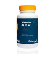 Fittergy K2 45 mcg en D3 25 mcg vegan 60 tabletten