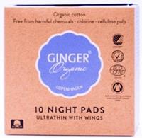 Ginger Organic Maandverband ultradun night bio 10st