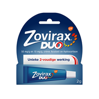 Zovirax DUO Koortslip crème, Aciclovir 50mg/g en Hydrocortison 10mg/g