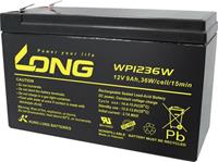 Long WP1236W Loodaccu 12 V 9 Ah Loodvlies (AGM) (b x h x d) 151 x 102 x 65 mm Kabelschoen 6.35 mm Geringe zelfontlading, Onderhoudsvrij