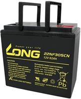 Long 22NF305CNE Loodaccu 12 V 62 Ah Loodvlies (AGM) (b x h x d) 226 x 214 x 135 mm M6-schroefaansluiting Cyclusbestendig, Geringe zelfontlading, Onderhoudsvrij