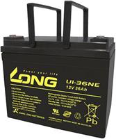 Long U1-36NE U1-36NE Bleiakku 12V 36Ah Blei-Vlies (AGM) (B x H x T) 196 x 169 x 130mm M6-Schraubansc