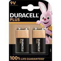 Duracell Plus-9V B2 9V Block-Batterie Alkali-Mangan 9V 2St.