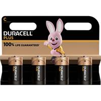 Duracell C batterij (baby)  Plus-C K4 Alkaline 1.5 V 4 stuk(s)