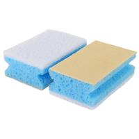 2x Stuks Xl Sanitairsponzen / Sponzen - 11 Cm - Blauw - Schoonmaakspullen / Schoonmaaksponzen