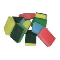 10x Schuursponsjes/schoonmaaksponsjes 9 Cm - Huishoud/schoonmaakproducten - Afwassen/schoonmaken Sponzen