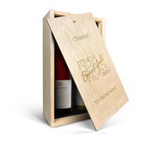 Wijnpakket in gegraveerde kist - Salentein - Pinot Noir en Chardonnay