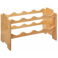 5five Stapelbaar bamboe flessenrek/wijnrek voor 8 flessen 46 x 24,5 x 29,5 cm - Wijnfles houder