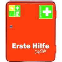 Soehngen Metalen EHBO-kast HEIDELBERG, B 302 x D 140 x H 362 mm, met inhoud conform DIN 13157, oranje