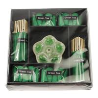 Spiru Geschenkset Wierook Groene Thee met Wierook Brander Bloem (Groen)