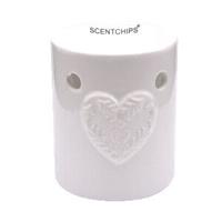 Scentchips Regular Embossed Hart Wit Waxbrander - Geurbrander