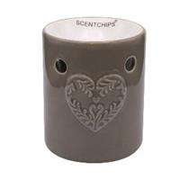 Regular Embossed Hart Taupe Waxbrander - Geurbrander