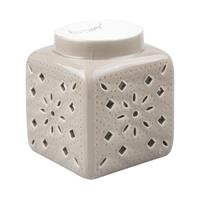 Vierkant Cut Out Patern Taupe Waxbrander - Geurbrander