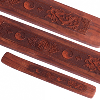 Yogi & Yogini Wierookplankje draak - 25x4 - Hout (12 stuks) 