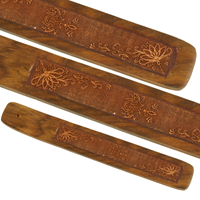 Yogi & Yogini Wierookplankje lotus - 25x4 - Hout (12 stuks) 