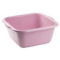 Forte Plastics Set van 2x stuks kunststof teiltjes/afwasbakkwn vierkant 10 liter oud roze -