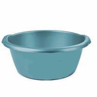 Hega Hogar Turquoise blauwe afwasbak/afwasteil rond 15 liter cm -