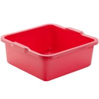 Forte Plastics Set van 2x stuks kunststof teiltje/afwasbak vierkant 11 liter rood -