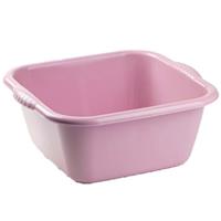 Forte Plastics Set van 2x stuks kleine Kunststof teiltjes/afwasbakken vierkant 3 liter oud roze -