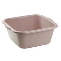 Forte Plastics Set van 2x stuks kunststof teiltjes/afwasbakken vierkant 6 liter taupe -