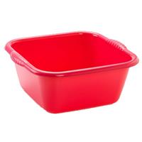 Forte Plastics Set van 2x stuks kunststof teiltjes/afwasbakken vierkant 25 liter rood -