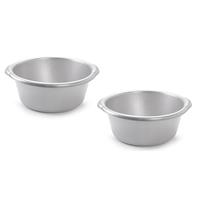 Forte Plastics 2x stuks grote ronde afwasteil/afwasbak zilver 25 liter -