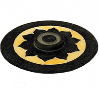 Wierookbrander lotus zeepsteen - 10x1.2 - Zeepsteen - Zwart - Geel (2 stuks) 