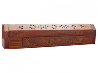 Yogi & Yogini Wierookstokjes brander en bewaardoos lotus - 31x5.5x6 - Hout 