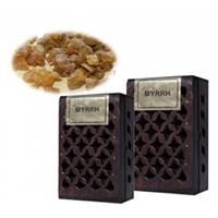 Yogi & Yogini Wierookhars Myrrh in houten doosje - 6x4 cm (3 stuks) 