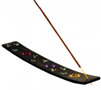 Yogi & Yogini Wierookhouder zeepsteen ski met bloemmotieven - 26x4 - Zeepsteen (3 stuks) 