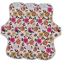 Menstruatiecups.nl Wasbaar maandverband en inlegkruisjes - Eco Dreams - extra dun (beschrijvin 3 stuks maandverband Flowers on white (wit))
