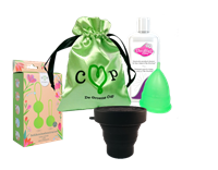 Menstruatiecups.nl Het Groene Cup helemaal klaar pakket