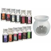 Atmosphera Geurolie flesjes mix-set van 12 stuks - Aromabrander en flesjes van 10 ML - Geurbranders - geurolie