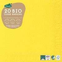 Duni Servetten Yellow 33x33cm 3-laags Tissue FSC Pak A 20 Servetten