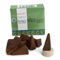 Spiru Golden Nag Witte Salie Wierookkegels (1 pakje)