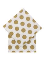 Servetten - 33 X 33 - Papier - Goud Stippen - 20 Stuks (goud)