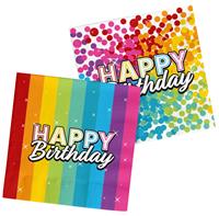 Folat Servetten Rainbow Bday 33x33cm - 20 stuks