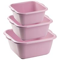 Forte Plastics Voordeelset multi-functionele kunststof teiltjes oud roze in 3-formaten -