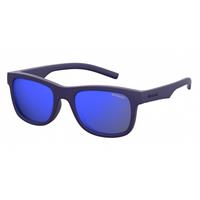 Safilo Polaroid PLD 8020/S Jugend-Sonnenbrille Vollrand Eckig Kunststoff-Gestell, blau