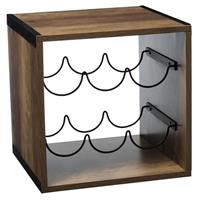 5Five Houten flessenrek/wijnrek voor 6 flessen 31 x 31 x 31 cm - Wijnrekken