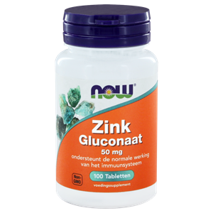 NOW Zink Gluconaat 50mg Tabletten 100st