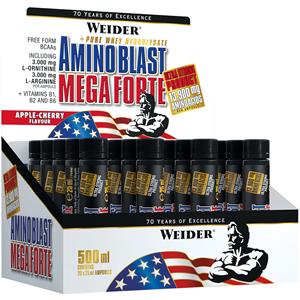 Weider Amino Blast Mega Forte Apple-Cherry (20x25ml)  vloeistof aminozuren L-arginine
